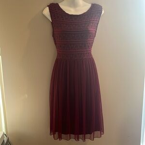 Say What Dress Tulle Maroon Red  Lace size L